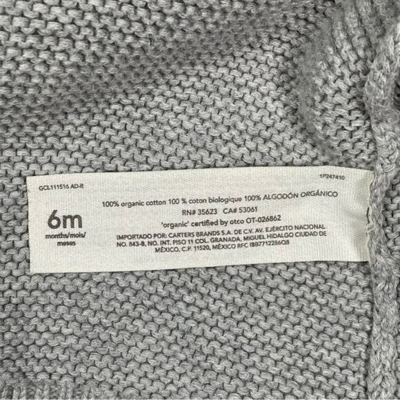 Little Planet Baby Grey Button Up Hooded Knit Sweater 6m Cardigan - Picture 5 of 6